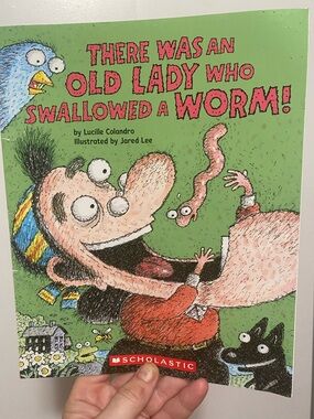 There Was an Old Lady Who Swallowed a Worm Book scholastic